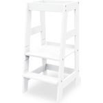 Pinolino 'Fino' Lernturm, Tritt 3-fach höhenverstellbar, Buche lackiert weiß, Massivholz