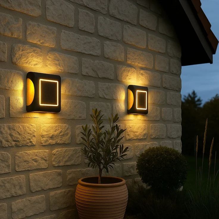 LED Solar-Wandleuchte, Bodenstrahler, IP65, Stufenschalter, L 14 cm – Bild 4