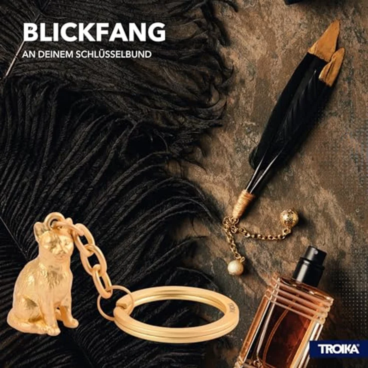 Troika Schlüsselanhänger in Katzenform Cleopatra goldfarben – Bild 5