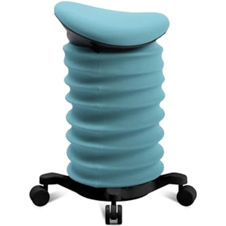 TOPSTAR Sitness 4D mit Rollen - AGR-Zertifiziert Dynamischer Sitzhocker schwarz - türkis, ergonomischer Bürohocker - höhenverstellbar - stärkt den Rücken - entlastet die Bandscheiben – Bild 4