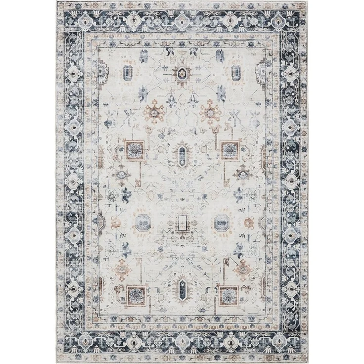 Interiyou Teppich Gent, Rechteckig, Höhe: 5 mm, Vintage Kurzflor für Wohnzimmer, Schlafzimmer, waschbar, pflegeleicht – Bild 1