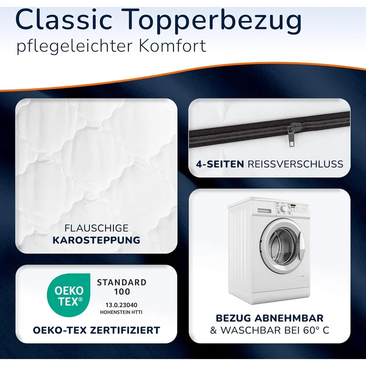 Komfortschaum Topper 200x120x10cm 212g Bezug – Bild 5