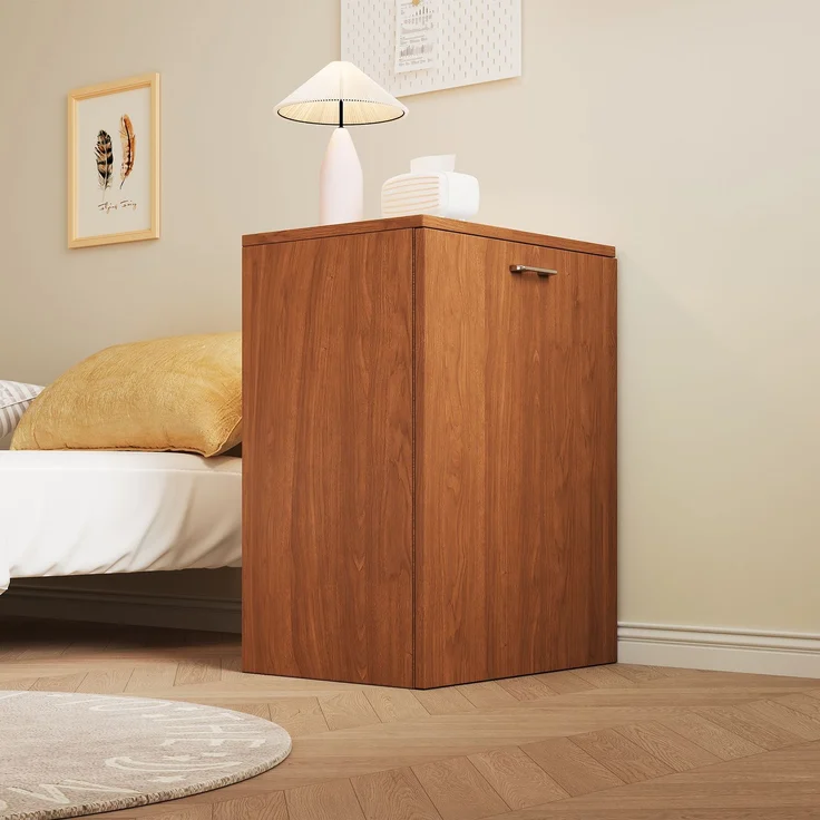 Flieks Klapptisch 126 x 55 x 75 cm, 2-in-1 Schreibtisch und Schrank mit 4 Fächern und Rollen, Nussbaumoptik – Bild 6
