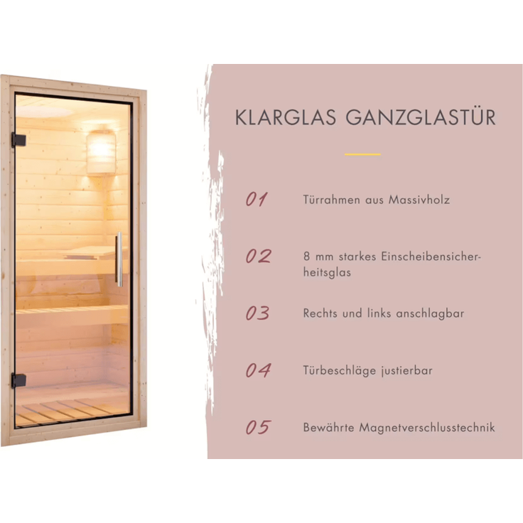 Karibu Sauna Arcadia ohne Ofen in zwei Farben erhältlich naturbelassen – Bild 6