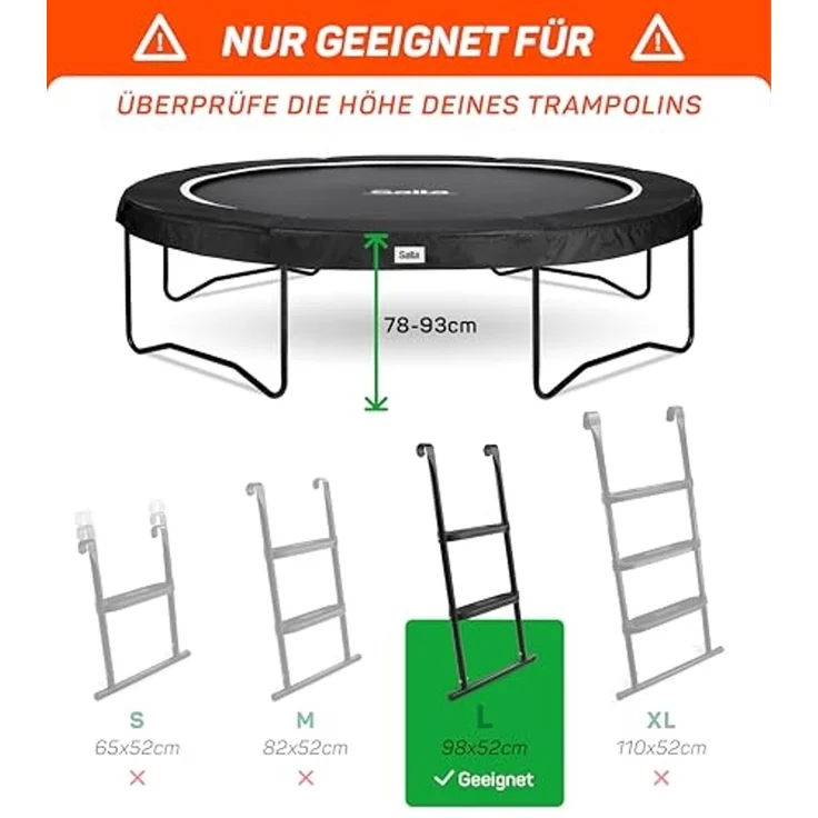 Salta 'Trampolin-Leiter L' mit 2 Trittstufen, 52x98 cm, schwarz – Bild 7