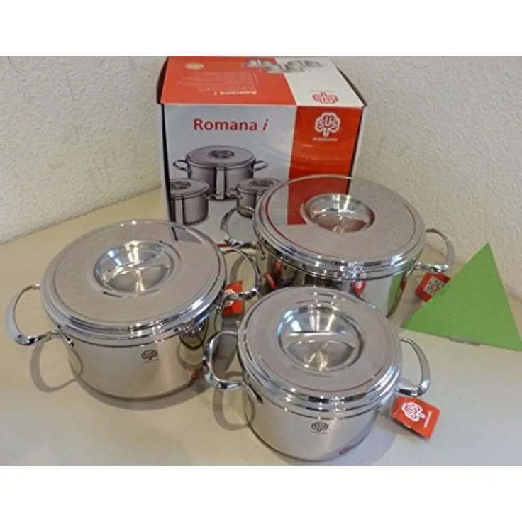 Schulte Ufer Romana i Topfset 3 tlg. Edelstahl