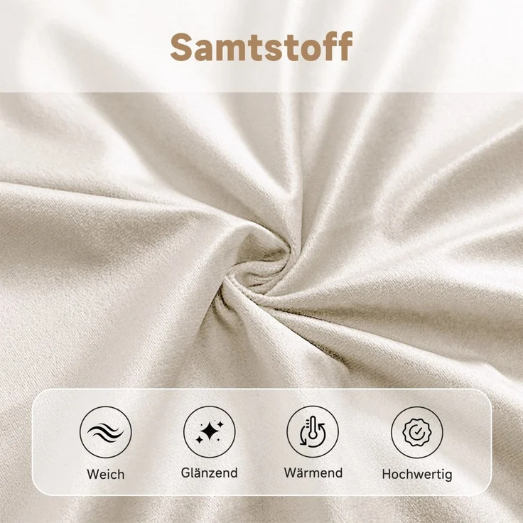 Merax Esszimmerstuhl (Set, 2 St), 2er Set Polsterstühle Küchenstuhl Samt Beige, Schwarzer Metallbeine – Bild 5