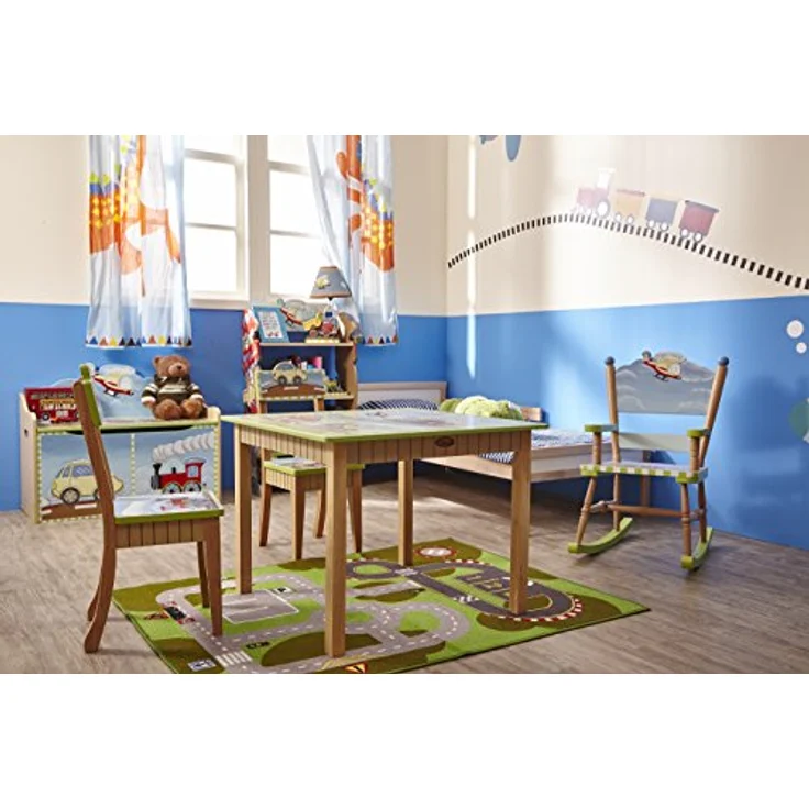 Fantasy Fields Children's Wooden Transportation Tisch & 2 Stühle-Set W-9946 – Bild 6