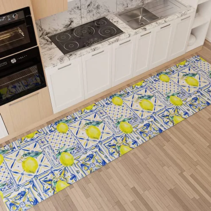 PETTI Artigiani Italiani - Teppich für Küche, rutschfest und waschbar, 52 x 80 cm, Design Vietri 01, 100% Made in Italy – Bild 2