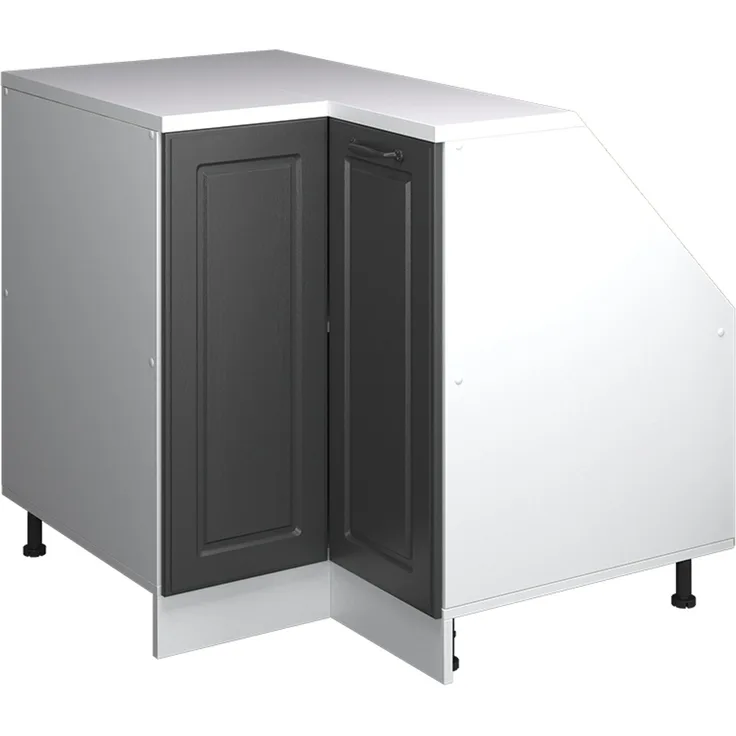 Dachschrägenschrank Eckschrank Rion Anthrazit Landhaus 75.6 x 81.6 cm mit 1 Tür, Schrankkorpus 60 cm Tiefe Vicco