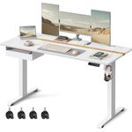 Vasagle Höhenverstellbarer Schreibtisch elektrisch, 70x160 cm Tischoberfläche, stufenlos verstellbar, Memory-Funktion mit 4 Höhen, weiß, von Songmics