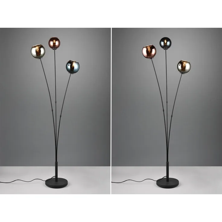 TRIO Leuchten 'Sheldon' Stehlampe 3-flammig mit Fußschalter, Leuchtmittel wechselbar, warmweiß - kaltweiß, Höhe: 150 cm