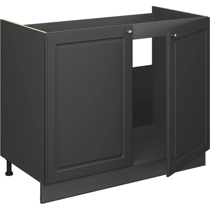 Spülenunterschrank Fame-Line Anthrazit-Gold Landhaus/Anthrazit 100 cm ohne Arbeitsplatte Vicco – Bild 6