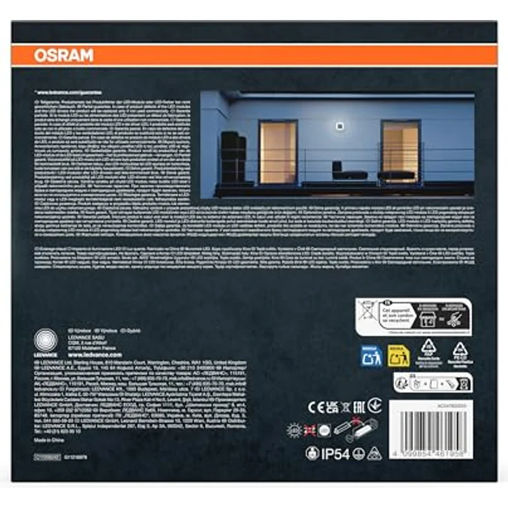 Osram ENDURA Style Square quadratische Outdoor-LED-Wand-/Deckenleuchte in Dunkelgrau aus Aluminium, energieeffizient, IP44-Schutz, für Terrasse und Balkon – Bild 3