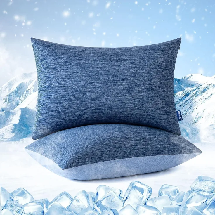 Kühlender Kissenbezug Arc-Chill Bambusfaser 50x65 cm 2er Set Blau