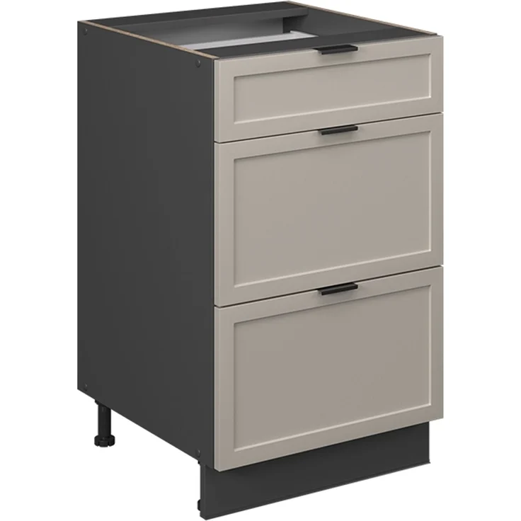 Küchenunterschrank Fame-Line GrauBeige 50 cm ohne Arbeitsplatte Vicco – Bild 1