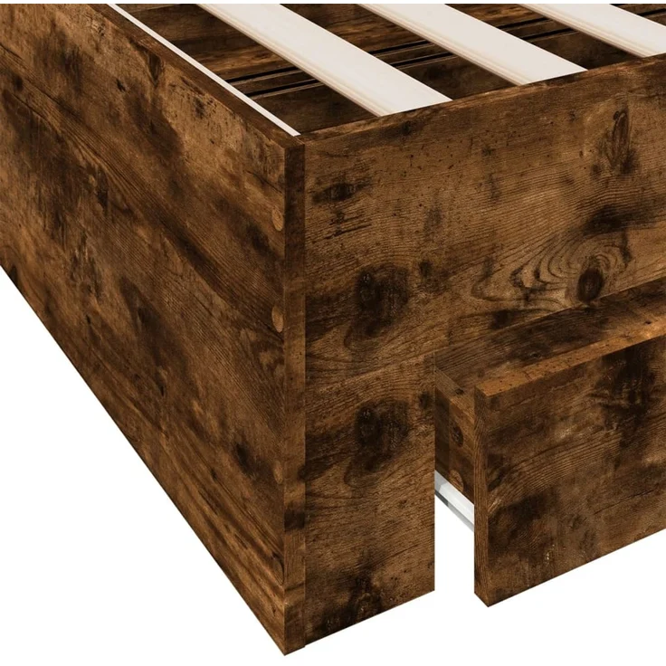 vidaXL Bettgestell mit Schubladen Räuchereiche 120x200cm Holzwerkstoff 3280395 – Bild 8