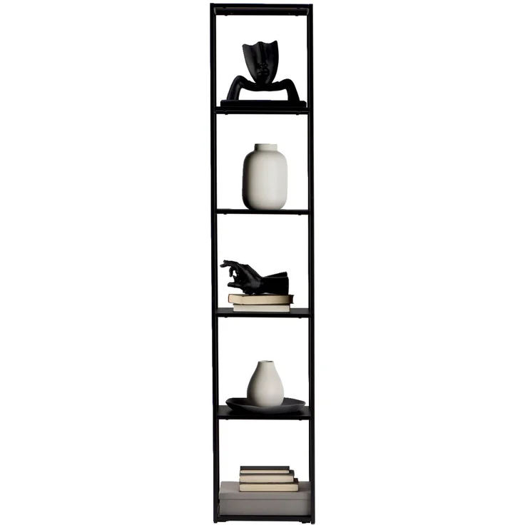Carryhome 'ERIK' Raumteiler, Metall schwarz, 37 x 188 x 30 cm, 5 Fächer und 30 kg belastbar – Bild 2