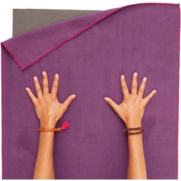 bodhi Sporthandtuch Yogatuch GRIP ² - Zweifarbig aubergine/lila (neu) – Bild 3