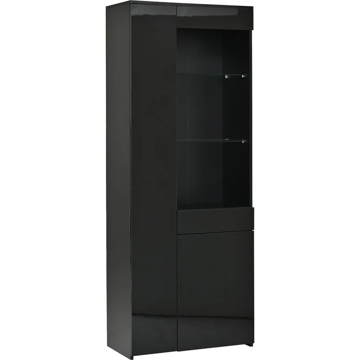 Vitrine 70 x 35 x 180 cm aus Spanplatte und gehärtetem Glas mit LED-Beleuchtung – Bild 6