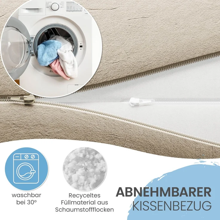 Rückenkissen mit Armlehnen Creme – Bild 2