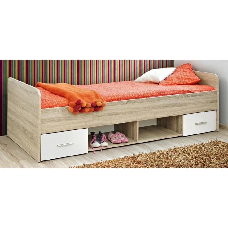 Bett Superior in weiß und Eiche 96 x 204 cm – Bild 6