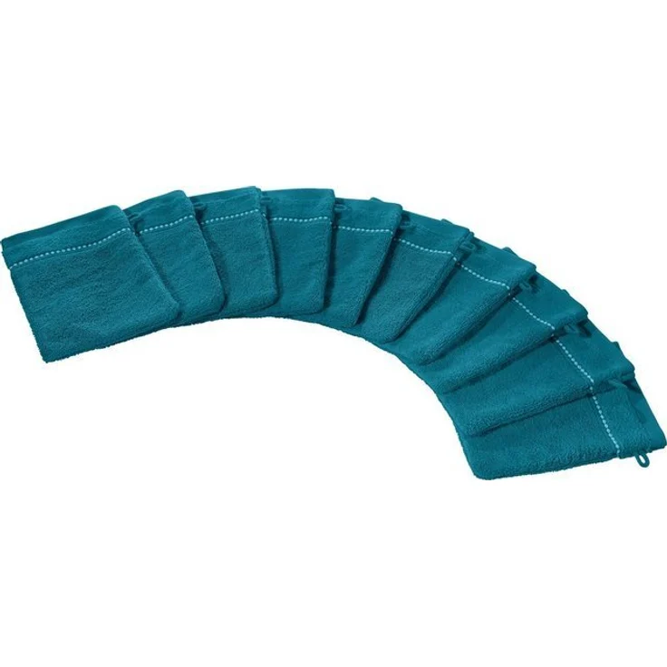 Erwin Müller Waschhandschuh Waschhandschuh "Mannheim" 10er-Pack, Frottier (10-St), Walk-Frottier Uni – Bild 4