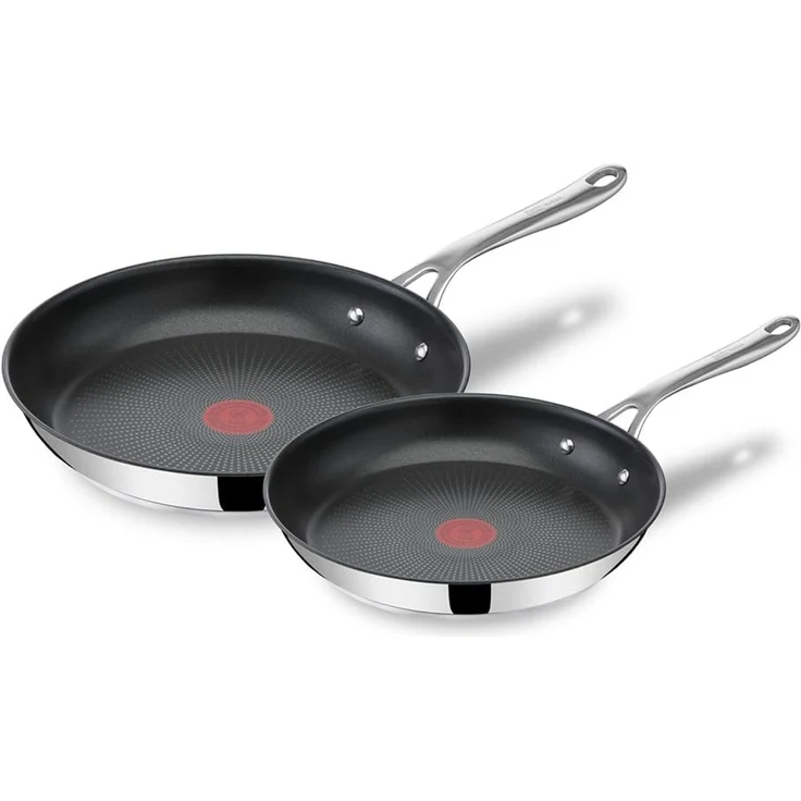 Tefal 'Jamie Oliver Cook's Direct On' Pfannen-Set, Antihaft, Induktionstauglich, Backofenfest, Edelstahl silber, Ø 24 cm, Ø 28 cm – Bild 1