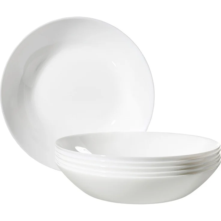 Ritzenhoff & Breker Suppenteller Teller fresh Ø 20 cm weiß 6er Set Opal Glas, (6 St), Mikrowellen geeignet, Spülmaschinenfest – Bild 1