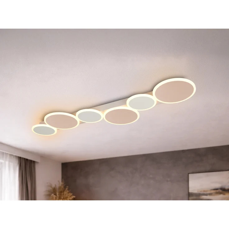 LED Deckenleuchte OVELA Grau Braun mit Fernbedienung & 3 Lichtfarben, B:100cm – Bild 4