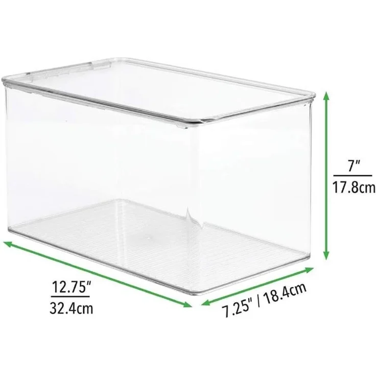 mDesign Aufbewahrungsbox Organizer Stapelkiste 2er-Set Deckel Transparent – Bild 2