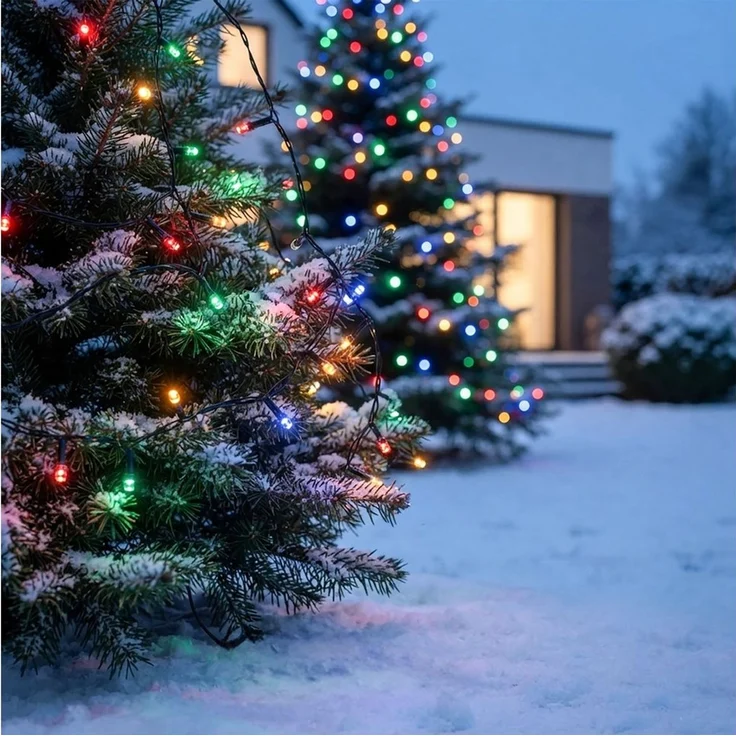 Spetebo Lichterkette LED Weihnachts Lichterkette bunt - 120 LED, 120-flammig – Bild 3