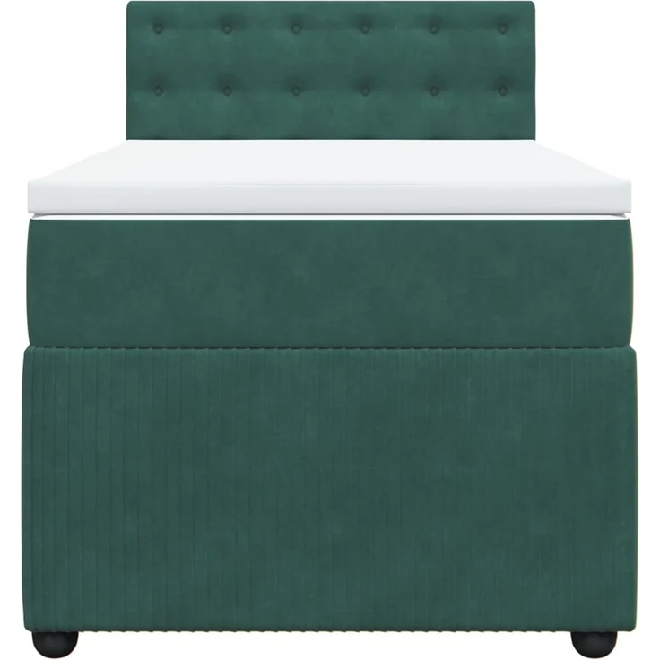vidaXL Boxspringbett mit Matratze Dunkelgrün 90x190 cm Samt 3287617 – Bild 4