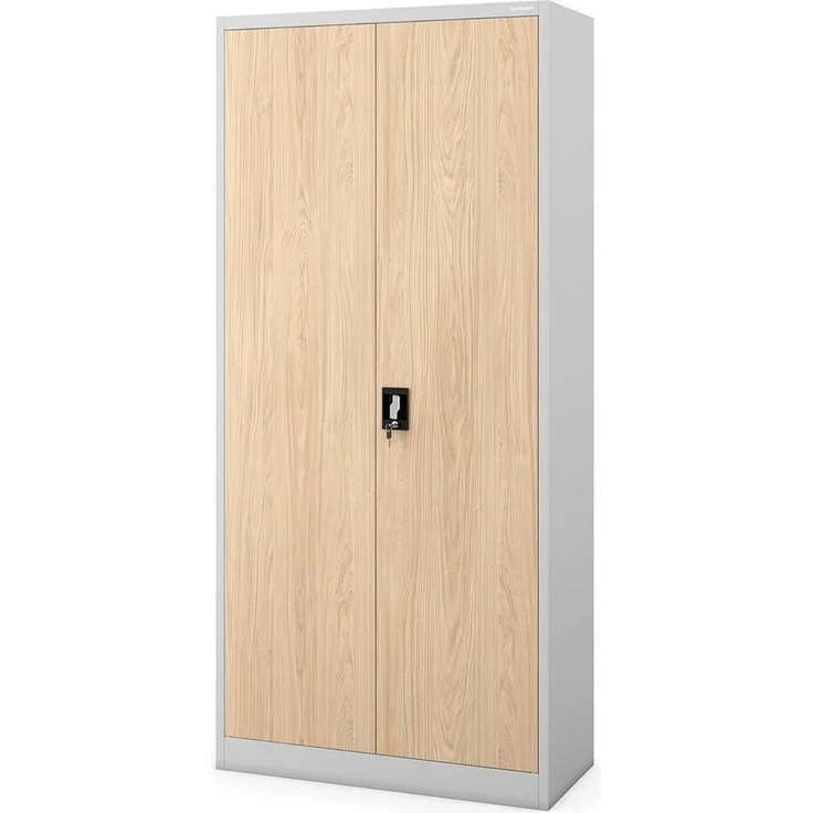 Jan Nowak Metallschrank abschließbar Aktenschrank Büroschrank Stahlschrank mit 4 verstellbaren Fachböden, Ordnerschrank für Büro Kanzlei Archiv Arbeitszimmer, 195 x 90 x 40 cm – Bild 2