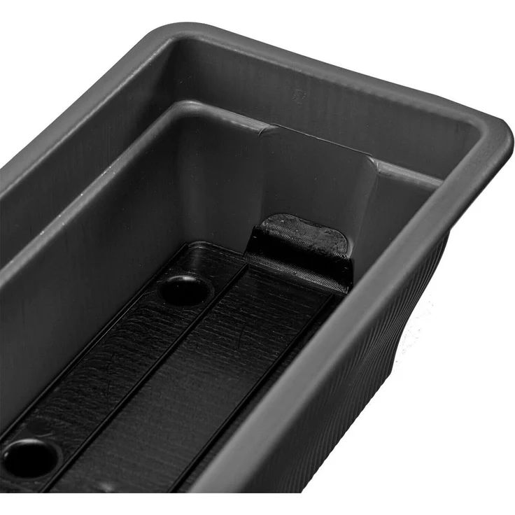 6x Balkonkasten 80cm Blumenkasten mit Wasserspeicher anthrazit, 18 L - Blumenkästen wetterfest Pflanzkasten mit Einsatz Lange Balkonkästen für Garten und Balkon witterungsbeständig, Anthrazit/Grau – Bild 8
