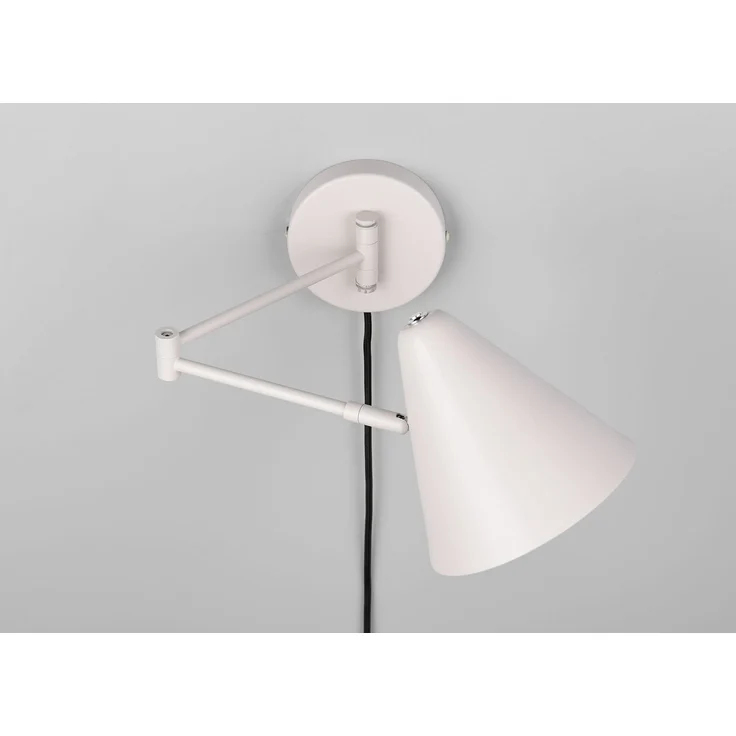 LED Wandleuchte mit Stecker, Schalter und Schwenkarm, Hellgrau, Höhe 16cm – Bild 5