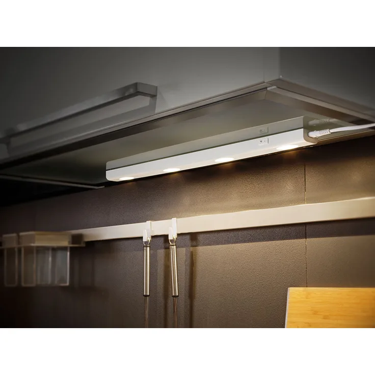 LED Unterbauleuchte ARAGON Weiß flach mit Schalter & 230V Direktanschluss, 55cm