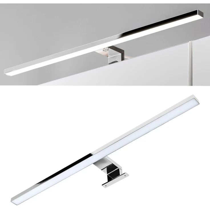 Badmöbel Set in Hochglanz weiß mit Wotan Eiche Nb. LUTON-56 mit LED-Spiegelschrank, B/H/T ca. 130/200/46 cm – Bild 7