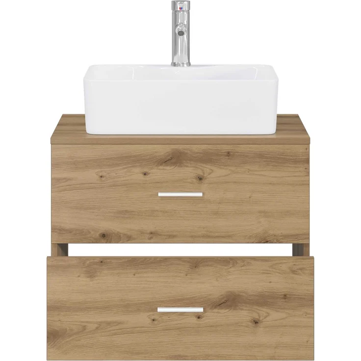 vidaXL Wandmontierter Waschbeckenunterschrank Artisan-Eiche 3404389 – Bild 3