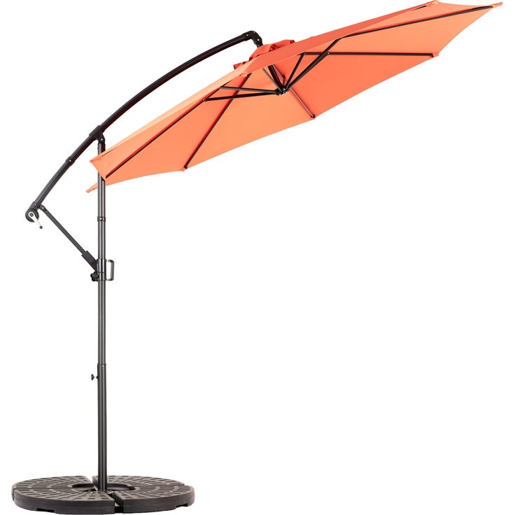 LVHOM Sonnenschirm Ø 300 cm, Großer Marktschirm mit Kurbel und Neigefunktion, UV-Schutz 50+, wasserdichter Gartenschirm für Terrasse & Pool, Orange (ohne Ständer) – Bild 5