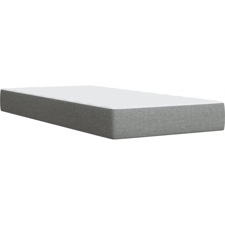 vidaXL Boxspringbett mit Matratze Hellgrau 90x200 cm Stoff 3294253 – Bild 11