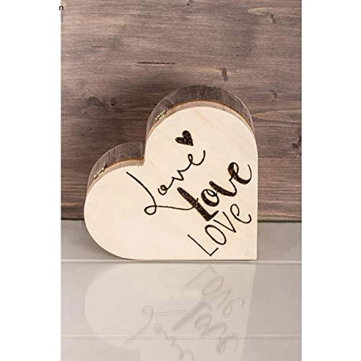 Holz-Box Herz, FSC Mix Credit, 25,3x24x6cm, mit Magnetverschluss,... – Bild 5