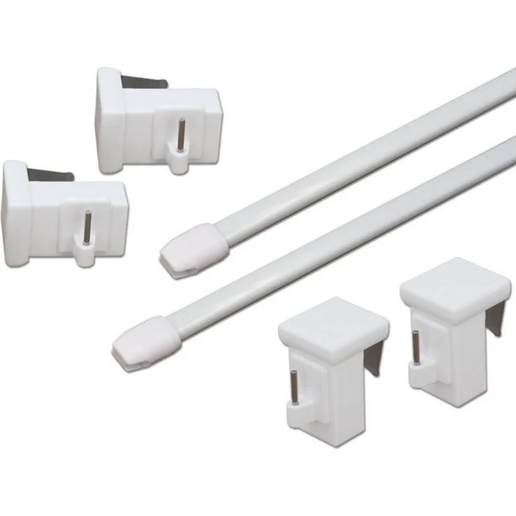 dekondo Gardinenstange Vitragestange "Bali" - 2 Stück -, ausziehbar, Fenstermontage, ohne Bohren, ohne Kleben, inkl. 4x klemmbare Fensterhaken für einen Klemmbereich von 10-27 mm – Bild 4
