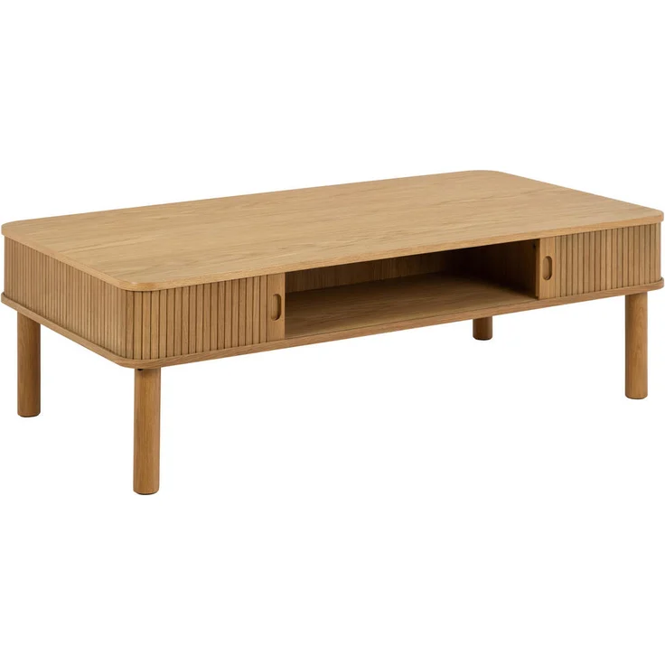 XXXL Couchtisch Langley, Eichefarben, rechteckig 130x70 cm, mit offenem Fach, gastro- und objekttauglich