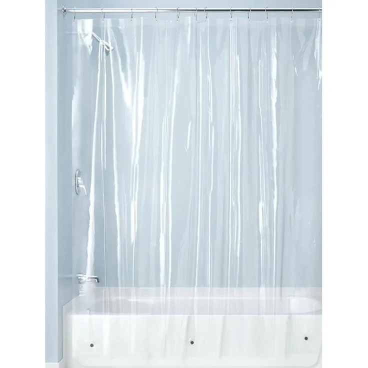 mDesign Duschvorhang Badewannenvorhang 2er-Set 12 Ösen PEVA Vinyl Transparent – Bild 9