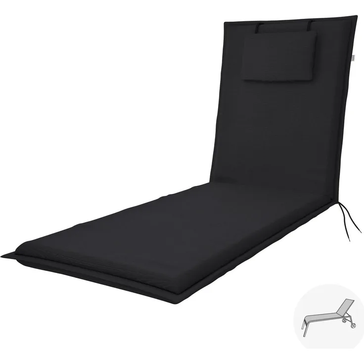 Doppler Sitzauflage "Elegant" Sun, anthrazit, für Rollliege (195 x 60 x 6 cm)