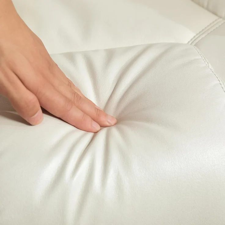 HOMCOM Relaxsessel mit Hocker, Liegefunktion, Wippfunktion (Gepolstert Liegesessel, 2-St, TV-Sessel), bis 150 kg, für Wohnzimmer, Kunstleder, Cremeweiß – Bild 9
