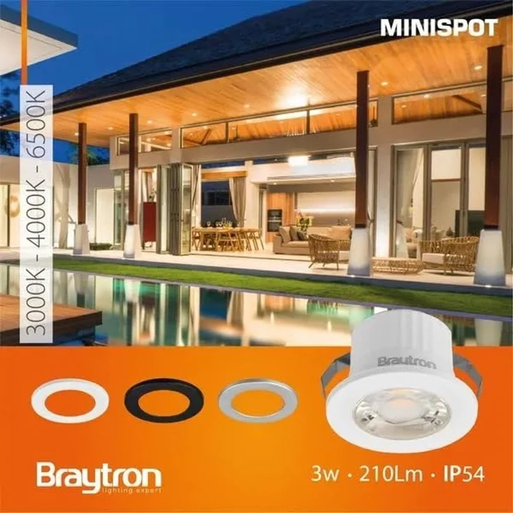 LED Minispot 3W klein Einbauleuchte Einbauspot Einbaustrahler 3 Blenden IP54 230V 6500K – Bild 7