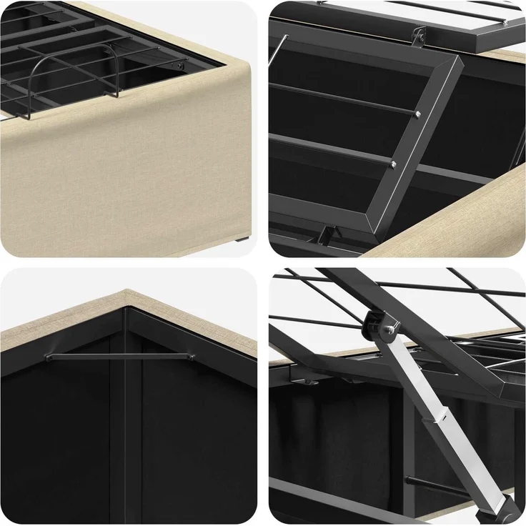 vidaXL Elektrisch verstellbares Bettgestell Creme 200 x 100 x 33,5 cm 42037310 – Bild 8