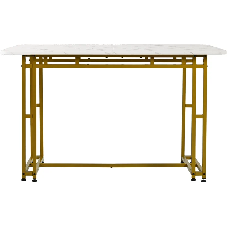 120x70cm Leichter Luxus Esstisch,(1-St), Gestell aus Metall Rechteckiger Esstisch aus Moderner Küchentisch mit Metallbeinen für Esszimmer Wohnzimmer,Golden Tischbeine – Bild 7